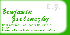 benjamin zselinszky business card